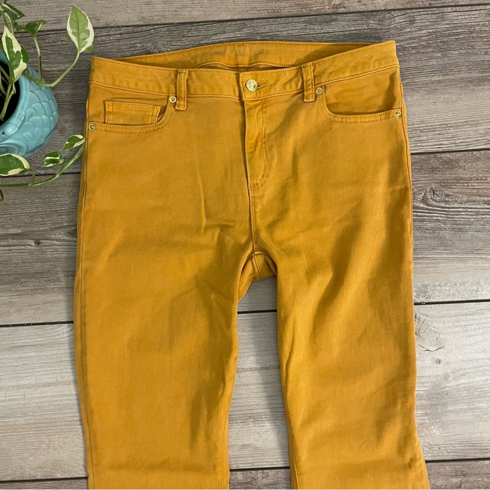 MICHAEL Michael Kors Mustard Skinny‎ Slim Leg Jeans Women’s 10 High Rise Denim - Picture 2 of 8